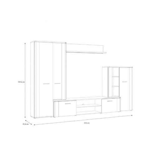 Bingo Nappali szett - BBGM01B-C881 - fehér/artisan tölgy