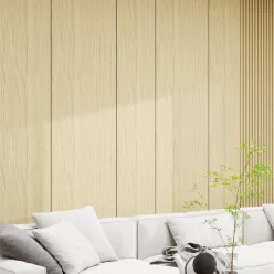 Falpanel, fa mintával, bambuszrost, 280x60 cm - Honey Oak