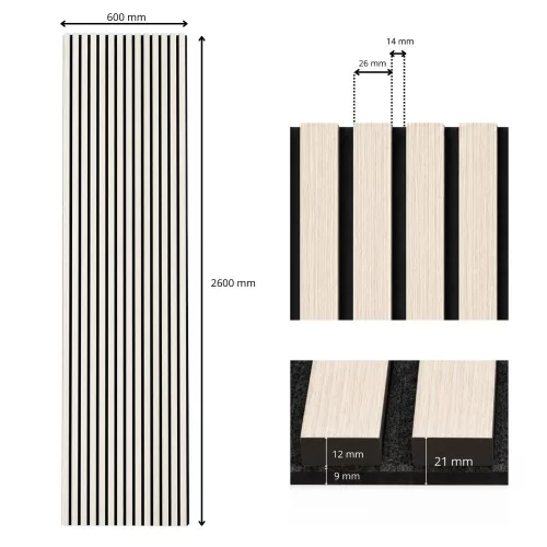 Akusztikus falpanel Lumigrid GS2101K bézs 60*260 cm