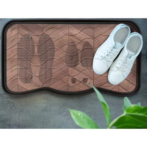 Eco Trend Boot Tray cipőtartó tálca Footprints Wood - 38 x 75 cm