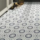 tekercses vinyl padló, PVC -  bézs-kék csempe mintás Artix 875 Vid 2 m