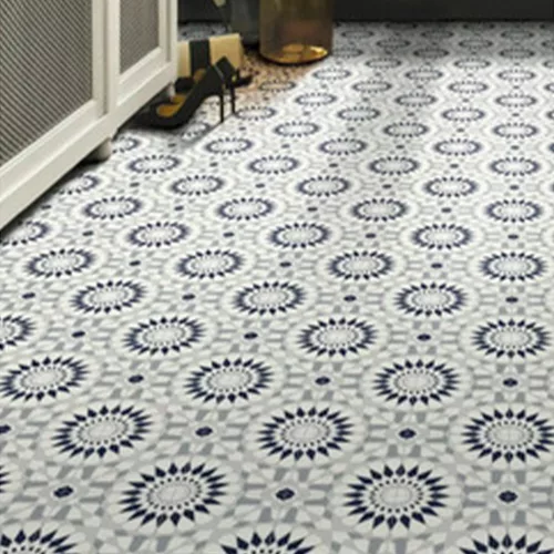 tekercses vinyl padló, PVC -  bézs-kék csempe mintás Artix 875 Vid 2 m