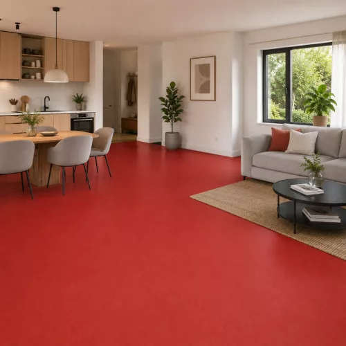 tekercses vinyl padló, PVC -  egyszínű Bluna 815 piros 2 m