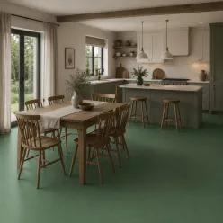   tekercses vinyl padló, PVC -  egyszínű Bluna 825 zöld 2 m