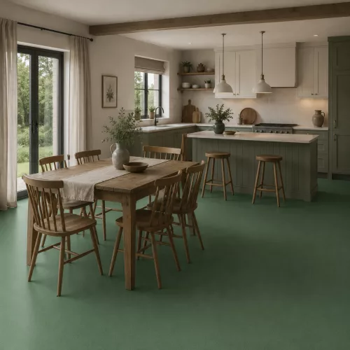 tekercses vinyl padló, PVC -  egyszínű Bluna 825 zöld 2 m