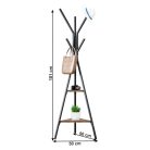 PLENTO állófogas/akasztó - fekete/tölgy smoke