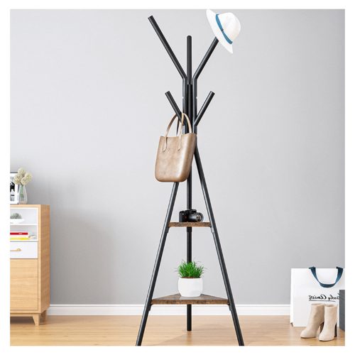 PLENTO állófogas/akasztó - fekete/tölgy smoke