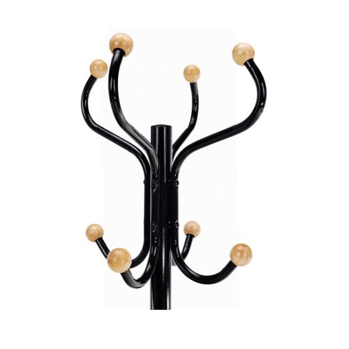 VASIL álló fogas - fekete lakk / természetes fa