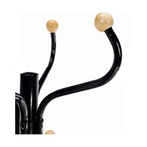 VASIL álló fogas - fekete lakk / természetes fa