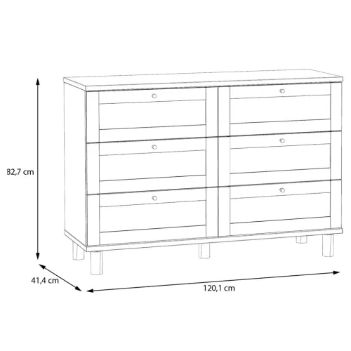 Sparrow Komód - CXSK221-M696 - elegancia tölgy/természetes rattan