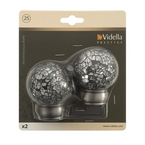 Vidella Lascar ezüst 25 mm-es karnis végzáró 2db/cs