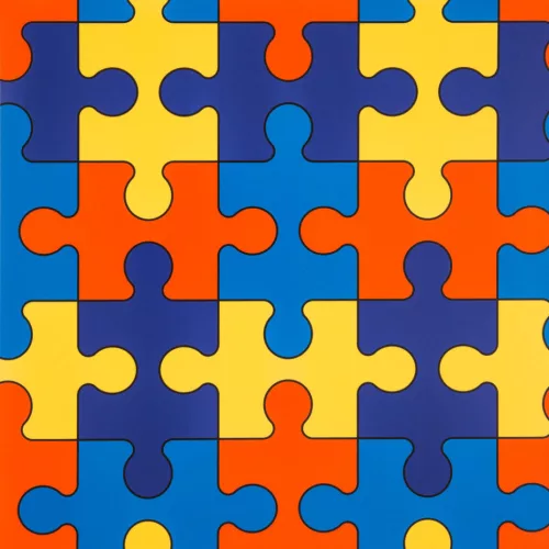 tekercses vinyl padló, PVC -  színes puzzle mintás Maxelle eko 880 Pic 1 m