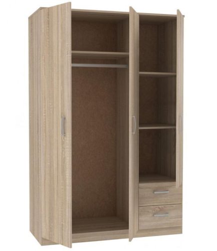 Nikol ruhásszekrény (123 x 185 cm) - sonoma tölgy
