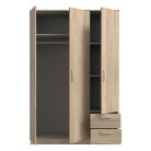 Nikol ruhásszekrény (123 x 185 cm) - sonoma tölgy