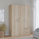 Nikol ruhásszekrény (123 x 185 cm) - sonoma tölgy