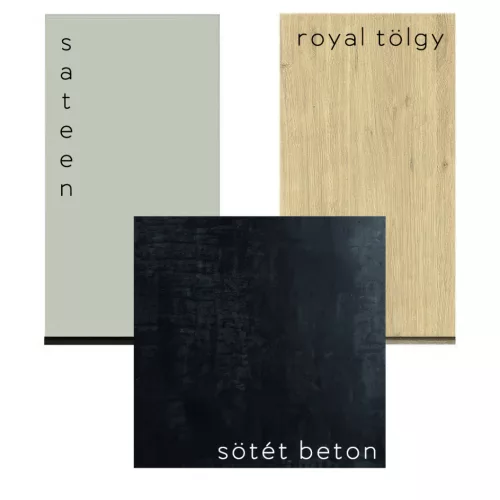 Tina 320 konyhablokk - szatén/royal tölgy/sötét beton
