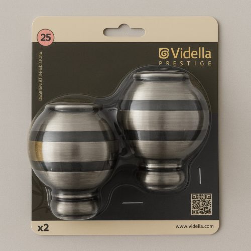 Vidella Colima ezüst 25 mm-es karnis végzáró 2db/cs