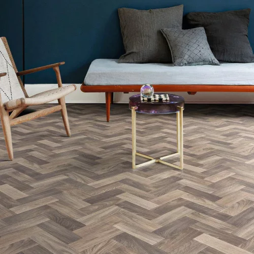 tekercses vinyl padló, PVC -  barna fa mintás Linz 585 2 m