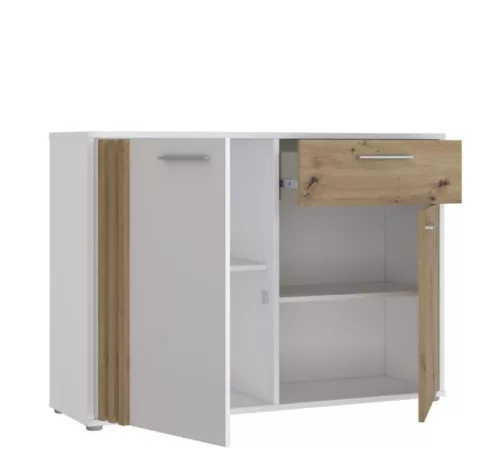 Cabat (CDGK222-C881) komód - fehér, artisan tölgy