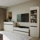 BRIXTON (KOM3D3S) komód - kasmír/antracit