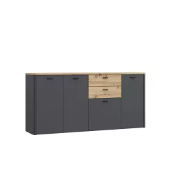 Leona komód (LKDK241L-M610) artisan tölgy/wolfram szürke