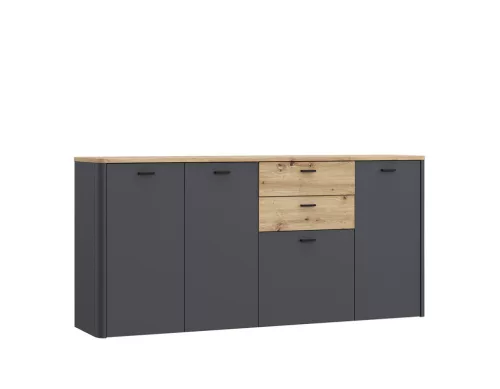 Leona komód (LKDK241L-M610) artisan tölgy/wolfram szürke