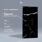 Falpanel, márvány mintával, PVC, 240x120 cm - Black - White Roots