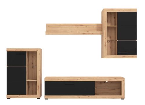 Sorrento nappali összeállítás - artisan tölgy/fekete