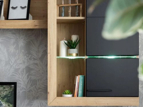 Sorrento nappali összeállítás - artisan tölgy/fekete