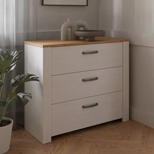 Borneo komód BHLK211-M482 - riviera tölgy/világos vörösfenyő