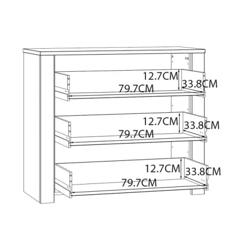 Borneo komód BHLK211-M482 - riviera tölgy/világos vörösfenyő