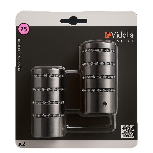 Vidella Rubio ezüst 25 mm-es karnis végzáró 2db/cs