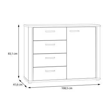 Demetrios komód DDLK224R-M885 - homok/valencia tölgy
