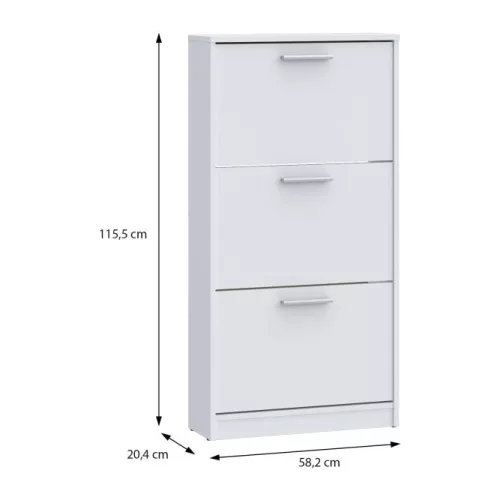 DEF204 (MSA312-120) 3 ajtós cipősszekrény - fehér