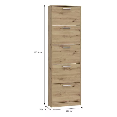 DEF204 (MSA712-D78) 5 ajtós cipősszekrény - artisan tölgy