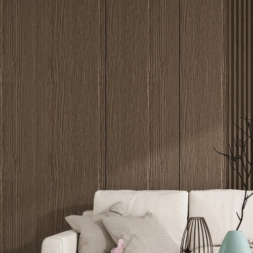 Falpanel, fa mintával, bambuszrost, 280x120 cm - Shadow Oak