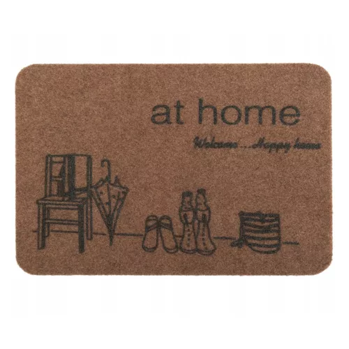 At Home lábtörlő Happy Home brown - 40 x 60 cm
