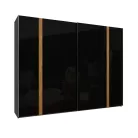 Tundra (TUZS12411-M542) gardróbszekrény - fekete/fényes fekete/catania tölgy