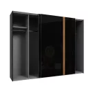 Tundra (TUZS12411-M542) gardróbszekrény - fekete/fényes fekete/catania tölgy