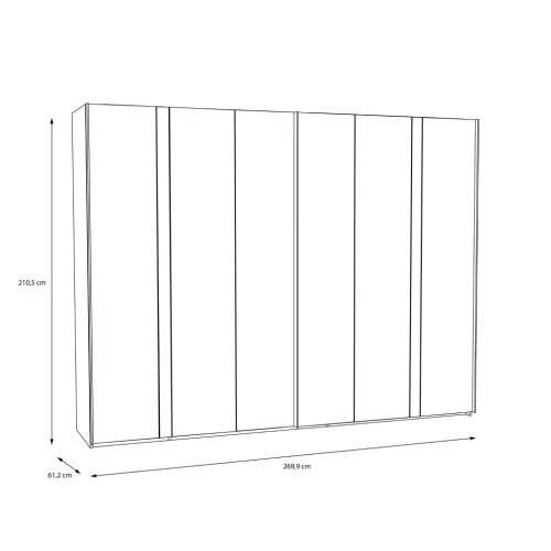 Tundra (TUZS12411-M542) gardróbszekrény - fekete/fényes fekete/catania tölgy