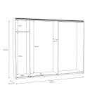 Tundra (TUZS12411-M542) gardróbszekrény - fekete/fényes fekete/catania tölgy