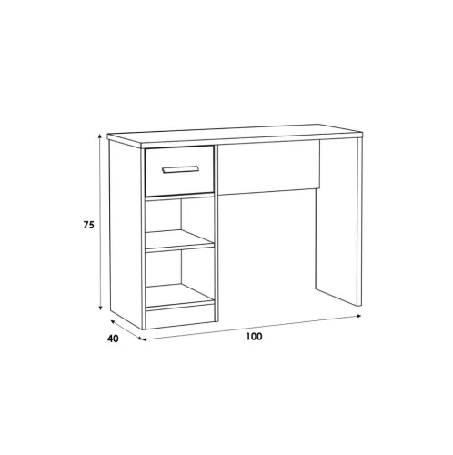 Meteor íróasztal (METB121-120) - fehér