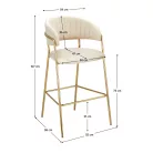 Design bárszék, bézs Velvet szövet/gold króm arany, DASMIN TYP 2