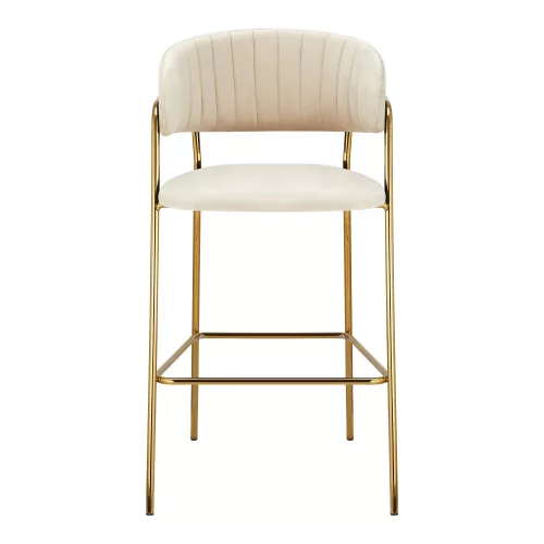 Design bárszék, bézs Velvet szövet/gold króm arany, DASMIN TYP 2