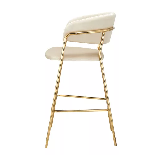 Design bárszék, bézs Velvet szövet/gold króm arany, DASMIN TYP 2