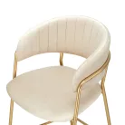 Design bárszék, bézs Velvet szövet/gold króm arany, DASMIN TYP 2
