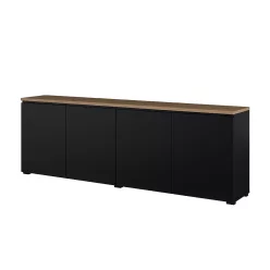   Modo négy ajtós komód (24W5OJ25) - onyx fekete/mauvella tölgy
