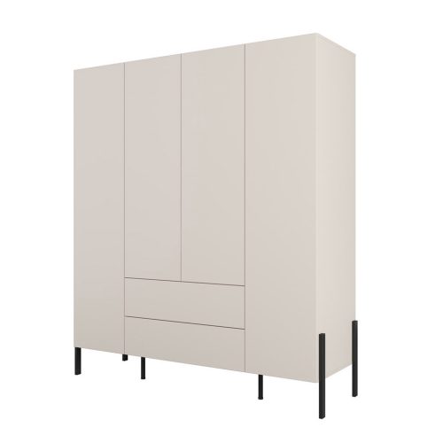 Jukon S négy ajtós, két fiókos gardróbszekrény (24KSND20) - kasmír