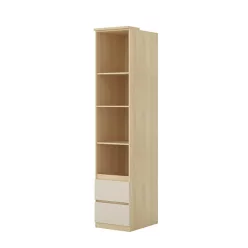   Terra két fiókos polcos szekrény (24LBON93) - lindberg tölgy/sandy beige