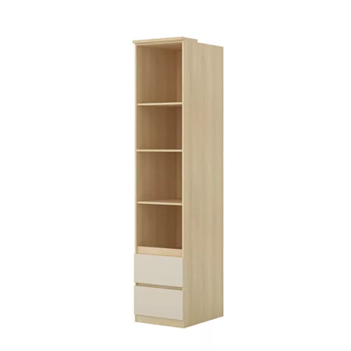 Terra két fiókos polcos szekrény (24LBON93) - lindberg tölgy/sandy beige